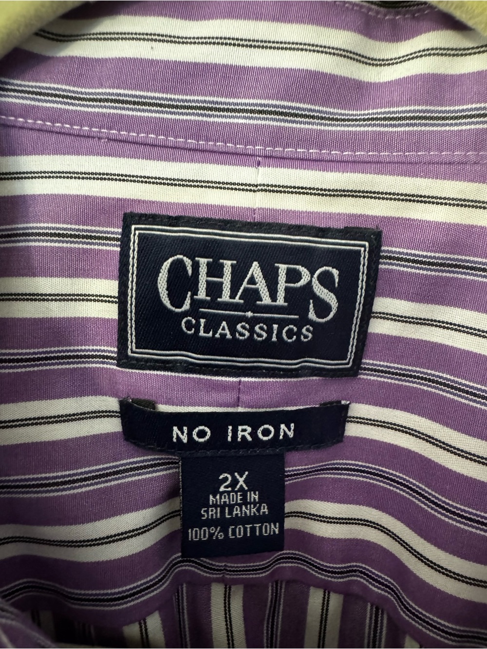 Chaps Purple and White Striped Women’s Blouse - Picture 2 of 4